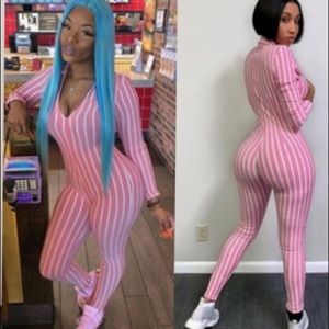 Pinstriped jumpsuit PINK